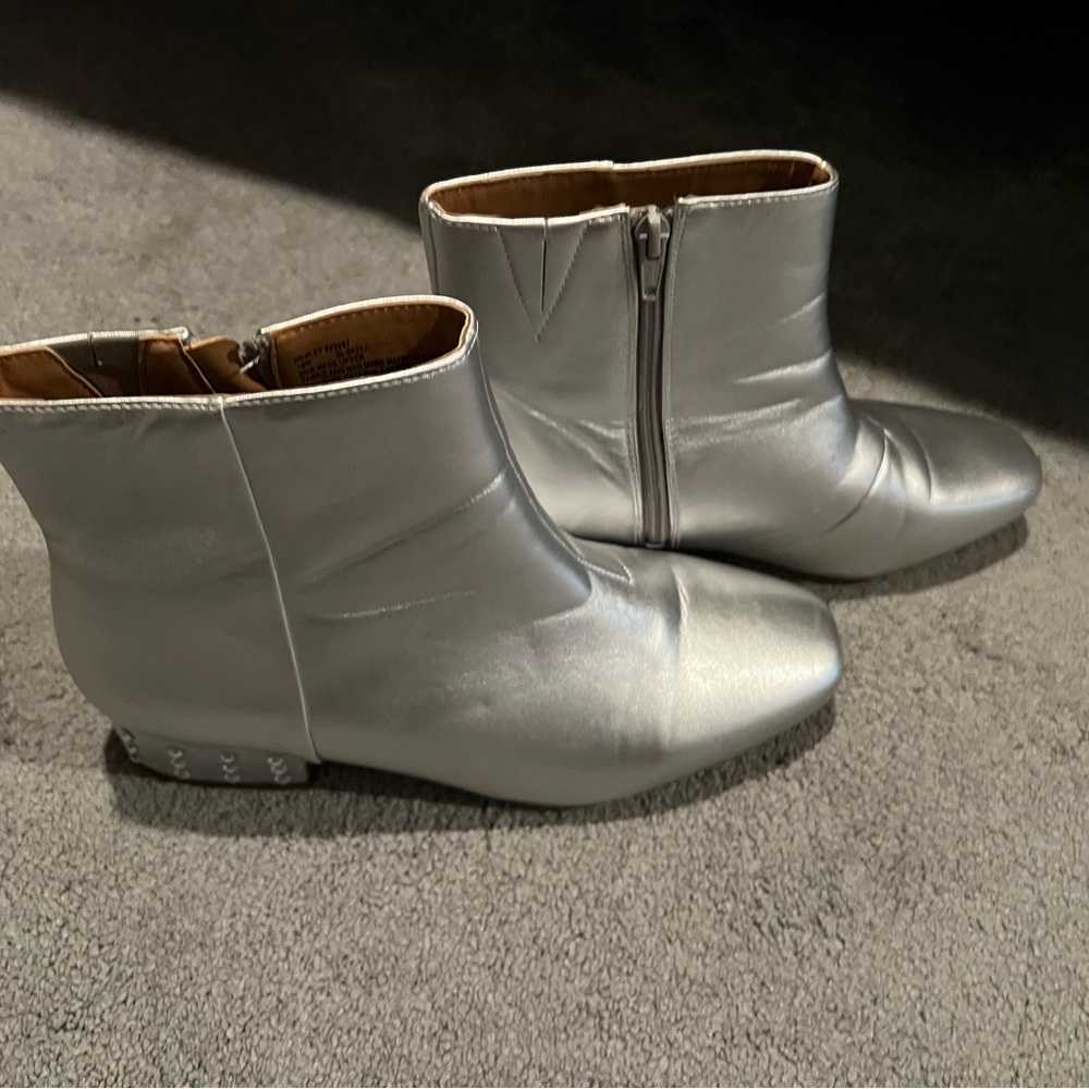 Silver Ankle Boots